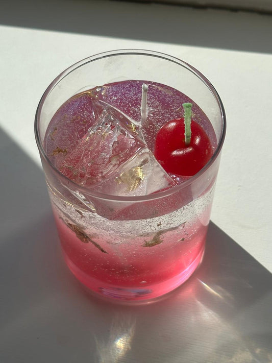 Cherry cocktail candle