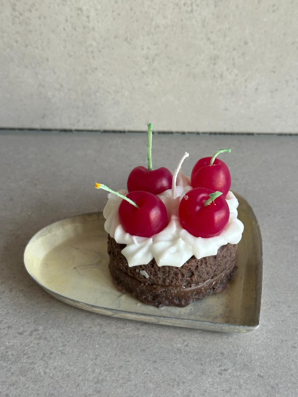 Cherry brownie candle
