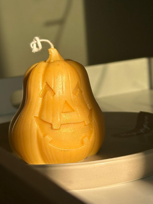 Halloween pumpkin candle