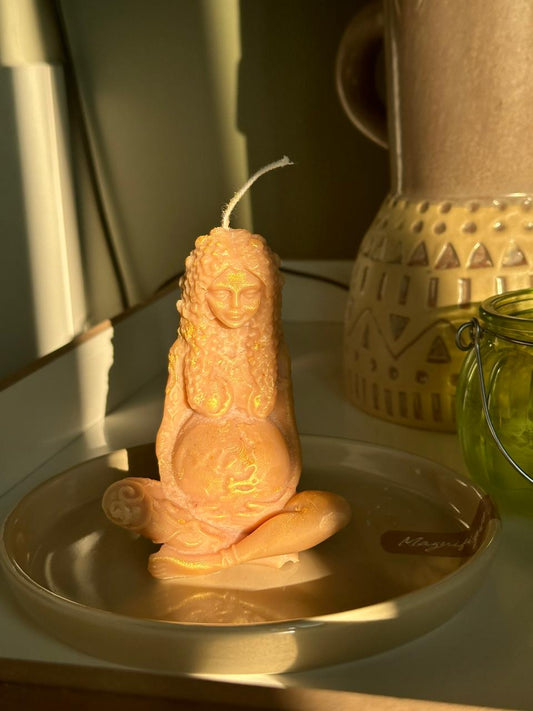 Yoga woman candle